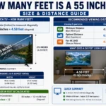 how many feet is a 55 inch tv