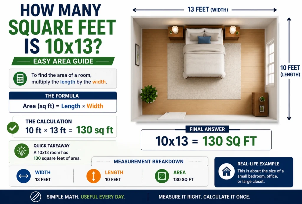 how many square feet is 10x13