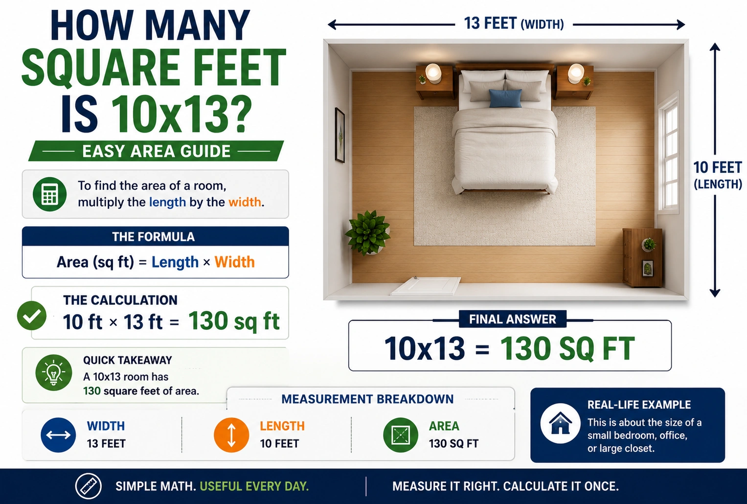 how many square feet is 10x13