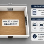 how many square feet is 40x50