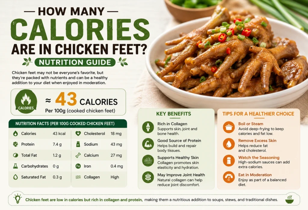 how many calories in chicken feet
