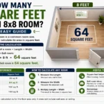 how many square feet is an 8x8 room