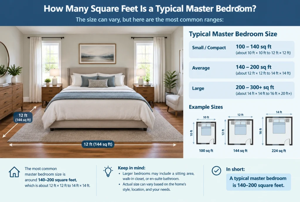 How Many Square Feet Is a Typical Master Bedroom
