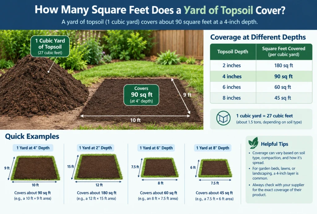 How Many Square Feet Does a Yard of Topsoil Cover