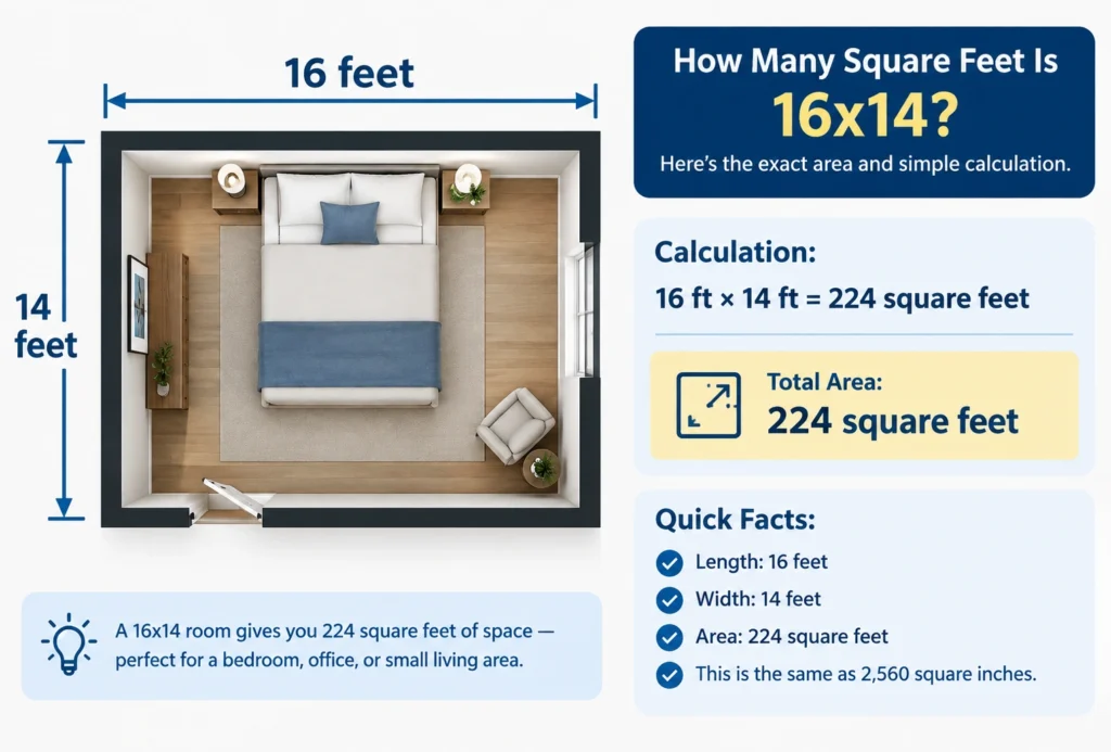 how many square feet is 16x14