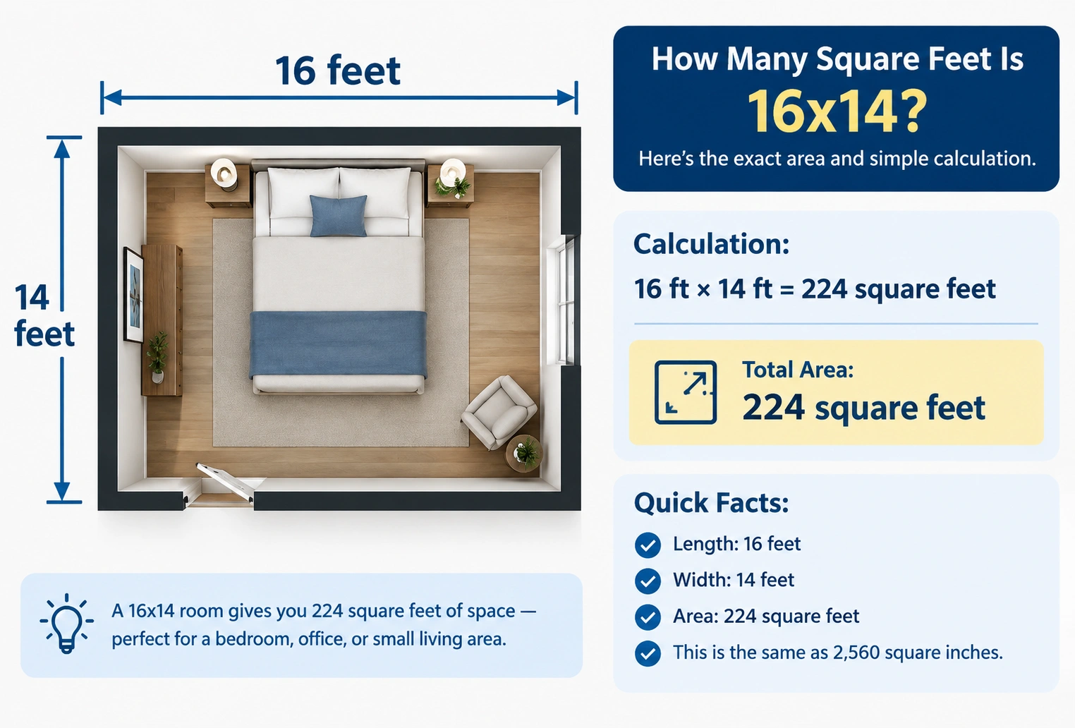 how many square feet is 16x14