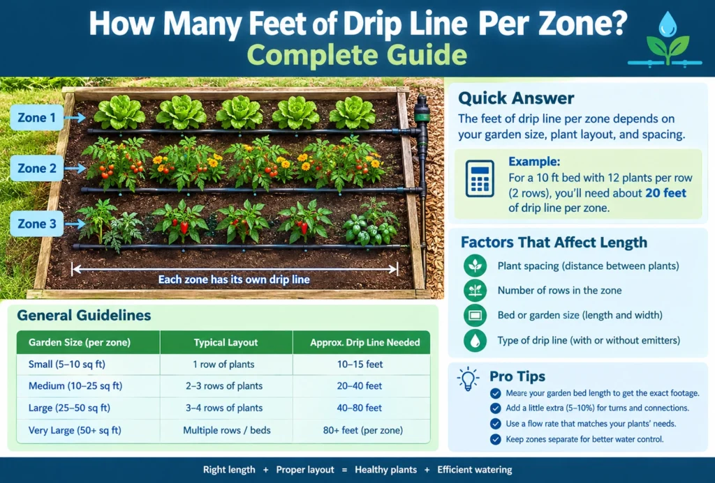 How Many Feet of Drip Line Per Zone