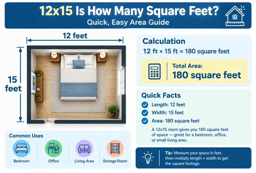 12x15 is how many square feet