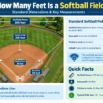 how many feet is a softball field