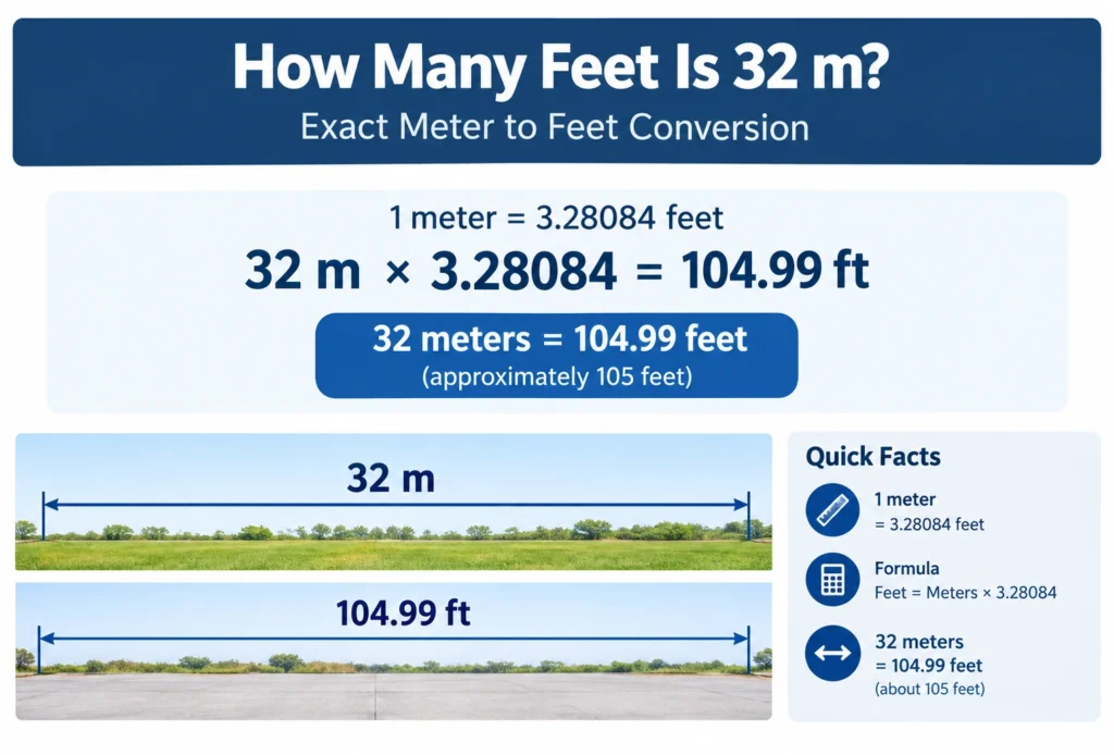 How Many Feet Is 32 m