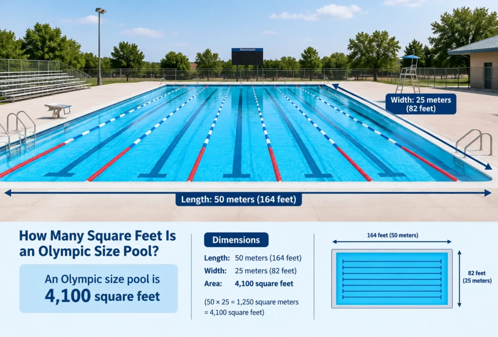 How Many Square Feet Is an Olympic Size Pool?
