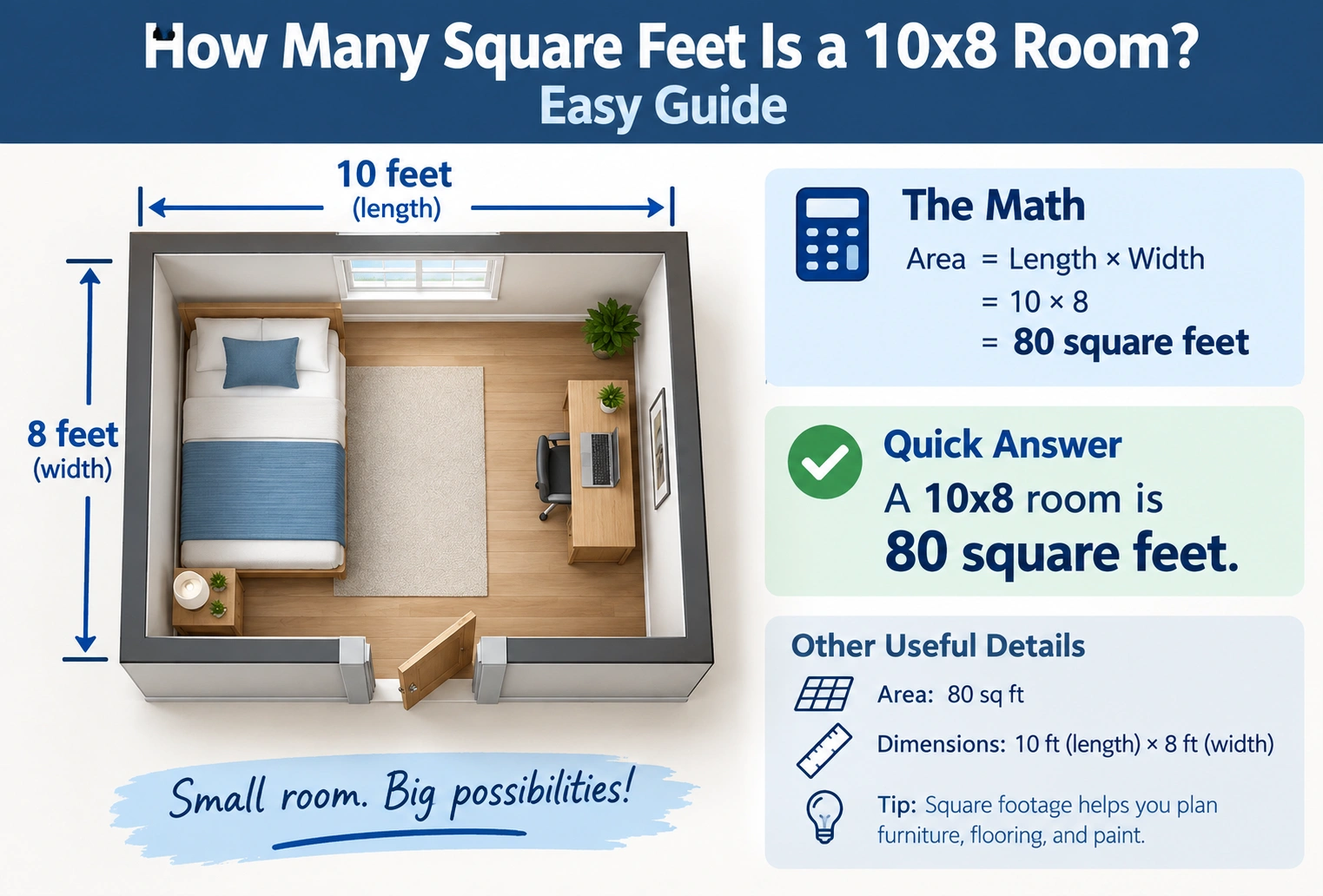how many square feet is a 10x8 room