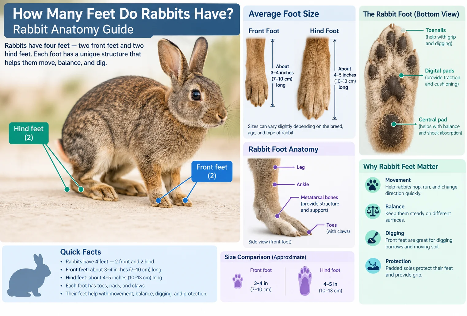 how many feet rabbits have