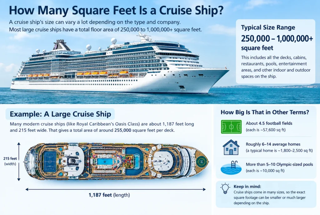 how many square feet is a cruise ship