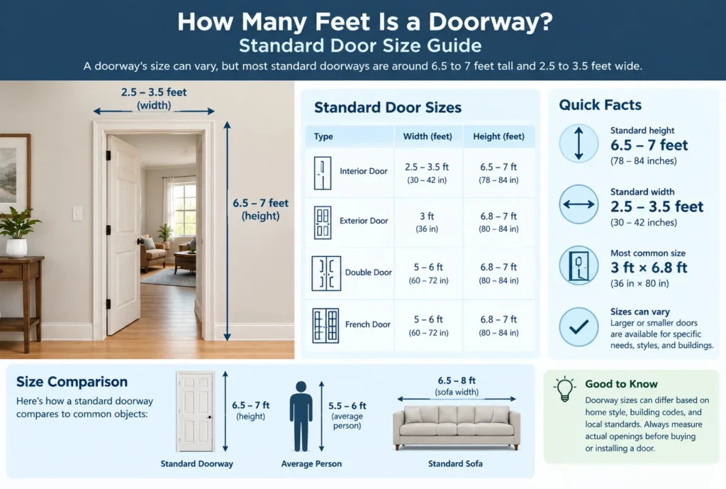 how many feet is a doorway