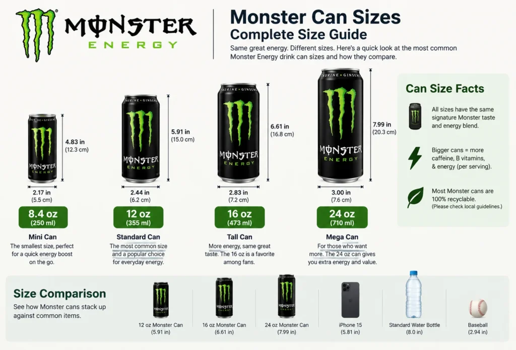 Monster Can Sizes