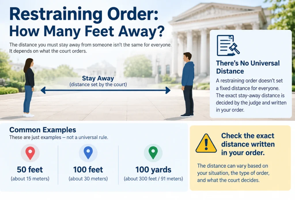 restraining order how many feet