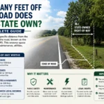 how many feet off the road the state owns