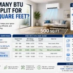 How Many BTU Mini Split for 500 Square Feet