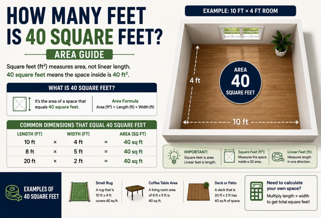 how many feet is 40 square feet
