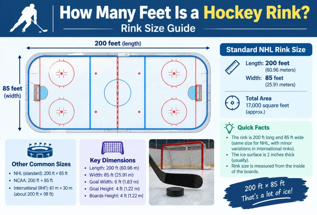 how many feet is a hockey rink