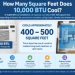how many square feet does 10000 btu cool