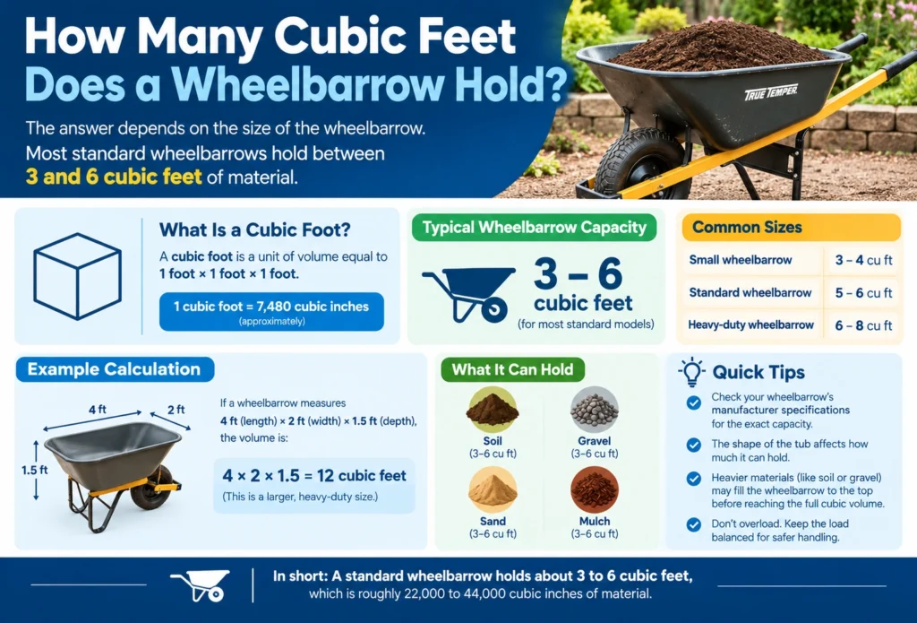 how many cubic feet does a wheelbarrow hold