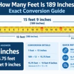 how many feet is 189 inches