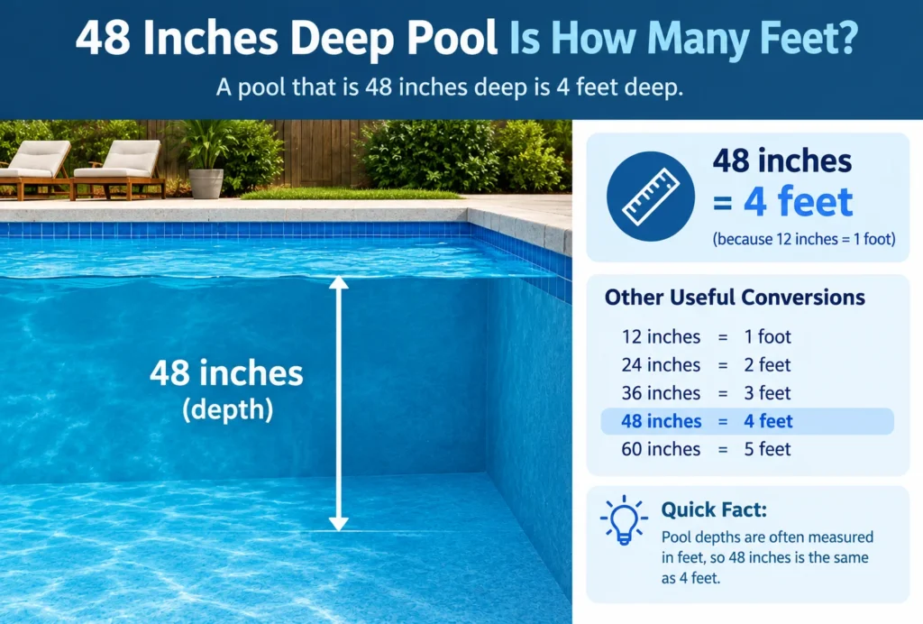 48 inch deep pool is how many feet