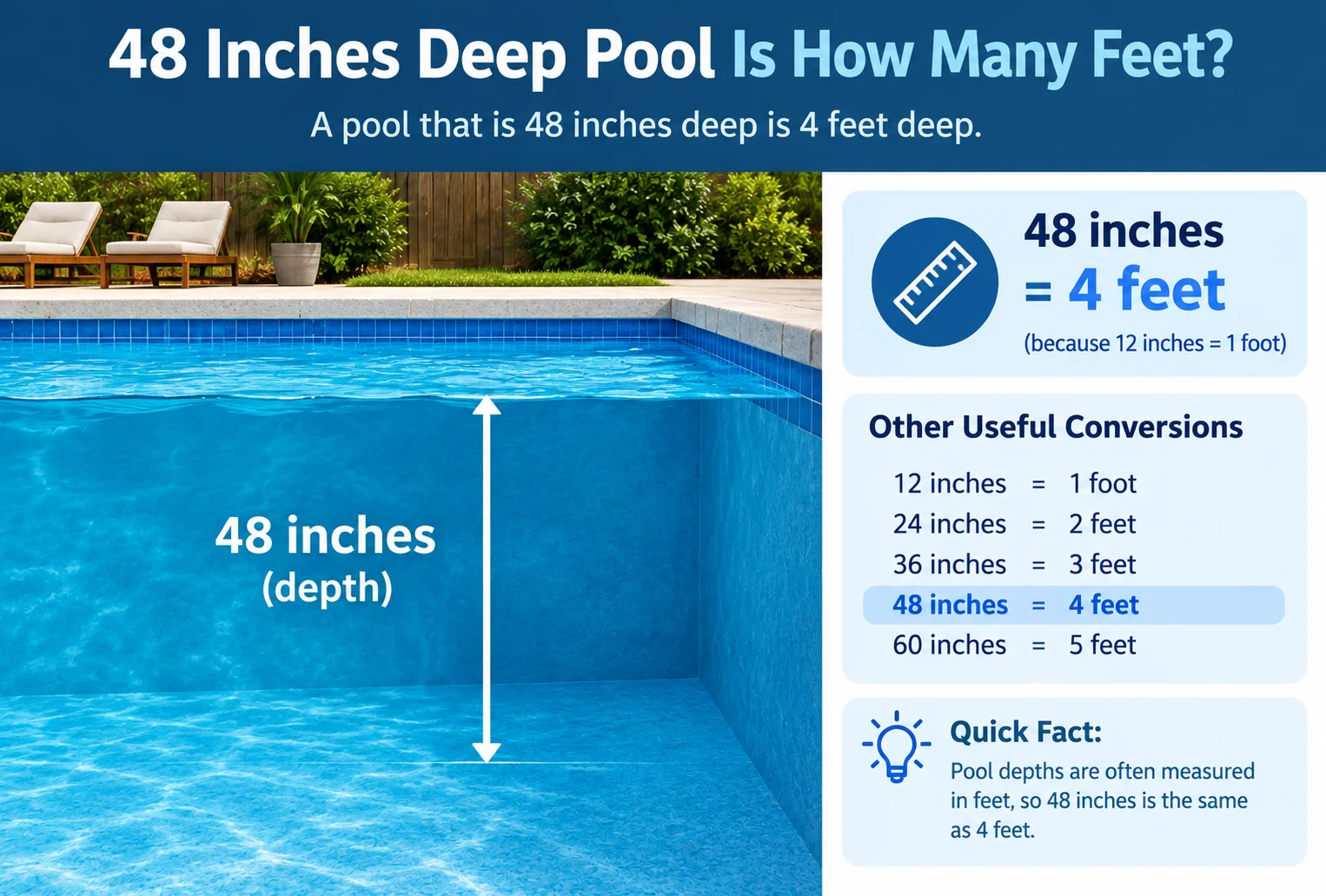 48 inch deep pool is how many feet
