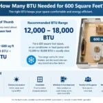How Many BTU Needed for 600 Square Feet