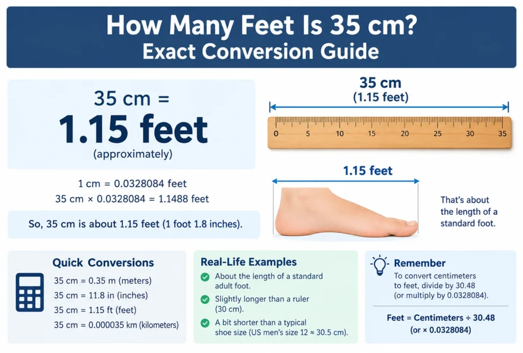 How Many Feet Is 35 cm