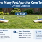 how many feet apart for corn toss