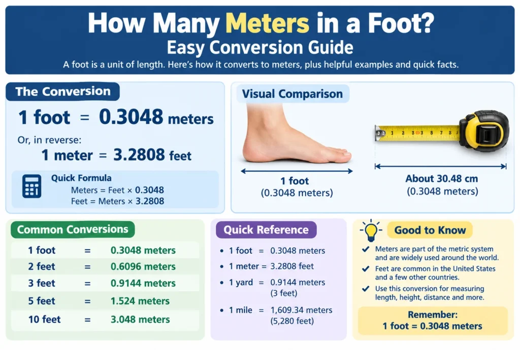 how many meters in a feet