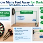 how many feet away for darts