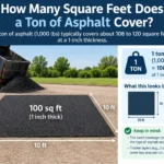 how many square feet does a ton of asphalt cover