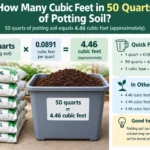 how many cubic feet in 50 quarts of potting soil