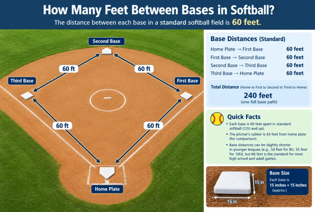 How Many Feet Between Bases in Softball? Official Distance Guide